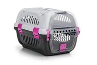 Beeztees 715009 Reisebox Rhino, 51 x 34.5 x 33 cm, grau/rosa