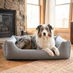 4L Textil Mario Orthop&auml;disches Hundebett aus Kunstleder XXL Hundekorb...