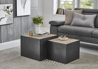 BMG M&ouml;bel Wohnzimmer Couchtisch 2er Set in W&uuml;rfelform, stapelbar, 50 x 50 cm...