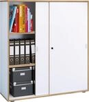 VCM B&uuml;roschrank Wei&szlig; 100x37x110 cm 2 T&uuml;ren 3 F&auml;cher Holzwerkstoff...
