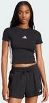 adidas Damen Essentials 3 Stripes Slim Baby Shirt, Black/White, S
