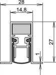 Athmer T&uuml;rdichtung Schall-Ex DUO&reg; L-15/28 OS 958 mm k&uuml;rzbar