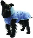 Fashion Dog Hunde-Steppmantel mit Kunstpelz-Futter - Azzurro - 36 cm