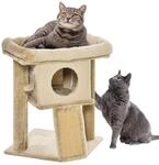 PawHut Kratzbaum 57 cm Kleiner Katzenturm mit H&ouml;hle, Spielball, gro&szlig;e Plattform,