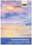 Idena 68162 - Aquarellmalblock A4 mit 30 Blatt cremefarbenem, dickem Papier zu