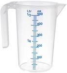 APS Messbecher 0,5 Liter, &Oslash; 9 x H: 14 cm, Kunststoffbecher mit gepr&auml;gter