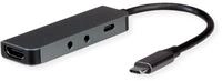 ROLINE Dockingstation Typ C, 4K HDMI, 2X 3,5mm Audio (TRRS + TRS)