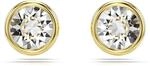 Swarovski Imber Ohrstecker, Wei&szlig;e und Vergoldete Ohrringe mit Strahlenden Swarovski