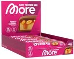 MORE Protein Bar, 10er Box, 10 x 50 g, Peanut Caramel | Protein Riegel ohne