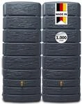 4rain Slim Stone Decor Regentonne Set 1000 Liter Graphitgrau &ndash; 2X