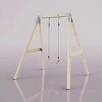 PolarPlay Schaukel Giraffe aus Holz in Rosa