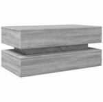 vidaXL Couchtisch mit LED-Leuchten Grau Sonoma 90x50x40 cm