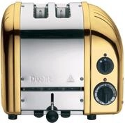 Dualit NEWGEN Premium Toaster 2 Scheiben Messing, handgefertigter Toaster Retro mit