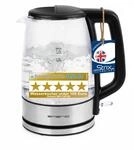 EMERIO Glas Wasserkocher mit 1.7 Liter Volumen | 2200 Watt | blaue LED