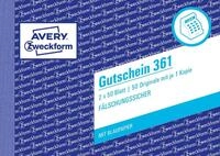 AVERY Zweckform 361 Gutschein (A6 quer, mit 1 Blaupapier, von Rechtsexperten