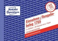 AVERY Zweckform 1755 Einnahme-/Ausgabebeleg (A6 quer, selbstdurchschreibend, von