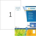 HERMA 10738 Recycling Etiketten, 80 Blatt, 210 x 297 mm, 1 pro A4 Bogen, 80...