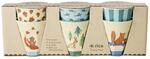 Rice kleine Melaminbecher Kinderbecher blau Happy Forest Prints - 6er Pack
