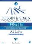 Clairefontaine 96624C - Zeichenblock Dessin &agrave; grain, kopfseitig geleimt, gek&ouml;rntes