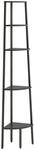 vidaXL Eckregal mit 5 Ablagen Schwarz 45,5x31,5x180 cm, Standregal, Regal,