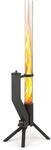 GARDENFLARE Feuerrohr Klassik - Edelstahl Pelletfackel f&uuml;r Garten, Schwarz 