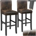 tectake&reg; 2er Set Barhocker, Bistrohocker, Tresenhocker, Barhocker mit Lehne,