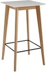 FineBuy Stehtisch Quadratisch 60x60x110 cm Wei&szlig; Eiche, Bartisch