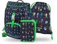 Baagl Schulranzen Jungen f&uuml;r 1. Klasse, Airy Schultasche Set 3-Teilig, Grundschule