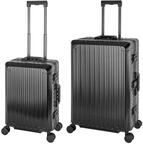 Travelhouse Tokyo Alu Reisekoffer Schwarz S-55cm & L-72cm Hartschalenkoffer Reise