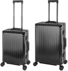 Travelhouse Tokyo Alu Reisekoffer Schwarz S-55cm & M-66cm 100% Aluminium
