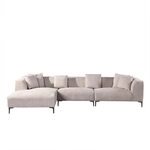 Home Deluxe Ecksofa Torino - Farbe: Beige, Ausf&uuml;hrung: Links - 344 x 74 x 178...