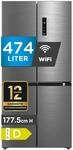 Midea 474L Cross Door K&uuml;hl-Gefrierkombination, 4-T&uuml;rig