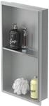 LuxeBath Wandnische Doppel aus Edelstahl, 30x60x10 cm, Silber, Duschnische,...