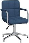 vidaXL Esszimmerstuhl Drehbar Blau Stoff