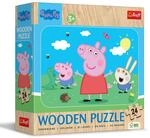 Trefl - Holzpuzzle 24 Teile, Lerne die Bezaubernde Peppa kennen, 3+ | Holzpuzzle,