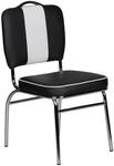 FineBuy Esszimmerstuhl American Diner Retro Schwarz, Sitzh&ouml;he 47 cm