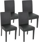 Mendler 4er-Set Stuhl Littau - Kunstleder, schwarz matt, dunkle Beine