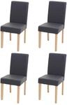 Mendler 4er-Set Esszimmerstuhl Littau - Kunstleder, grau matt, helle Beine |...