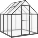 vidaXL Gew&auml;chshaus mit Fundamentrahmen Anthrazit 169x169x195 cm Alu