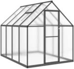 vidaXL Gew&auml;chshaus mit Fundamentrahmen Anthrazit 224x169x195 cm Alu