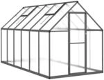 vidaXL Gew&auml;chshaus mit Fundamentrahmen Anthrazit 334x169x195 cm Alu