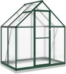 vidaXL Gew&auml;chshaus mit Fundamentrahmen Gr&uuml;n 169x114x202 cm Aluminimum