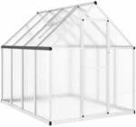vidaXL Gew&auml;chshaus mit Fundamentrahmen Silber 224x169x195cm Aluminimum