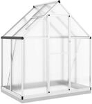vidaXL Gew&auml;chshaus mit Fundamentrahmen Silbern 169x114x202 cm Alu