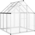 vidaXL Gew&auml;chshaus mit Fundamentrahmen Silbern 169x169x195 cm Alu