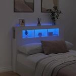 vidaXL LED Kopfteil, Bettkopfteil mit LED-Leuchten, Betthaupt mit Ablagen,