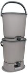 Skaza Bokashi Essential Biom&uuml;lleimer Set, 2x15,3L, Hellgrau
