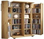 Holz CD DVD Stand Regal/Schrank | platzsparender CD Schrank mit 2...