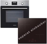 Einbauherd-Set Backofen Umluft Grill Display mit Uhr & Timer autarkes