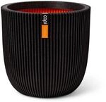 Capi Europe - Topf Kugel Groove NL - 35x34 - Schwarz - Blumentopf f&uuml;r den...